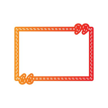 Metin tırnak işareti. Turuncu aplike izole.