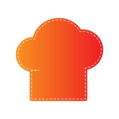 Şef kap işareti. Turuncu aplike izole.