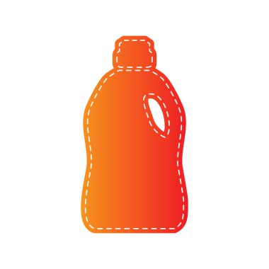 Temizlik için plastik şişe. Turuncu aplike izole.