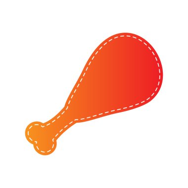 Tavuk bacağı işareti. Turuncu aplike izole.