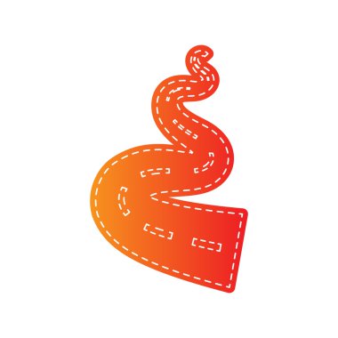 Yol basit işaret. Turuncu aplike izole.