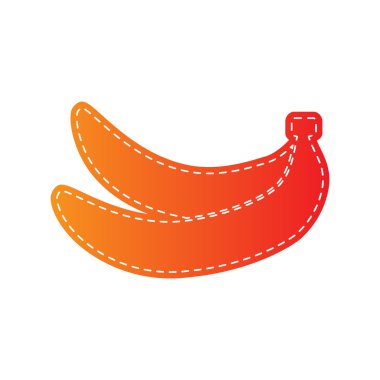 Muz basit kayıt. Turuncu aplike izole.