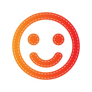 Balıkçılık kanca işareti illüstrasyon. Turuncu aplike izole.