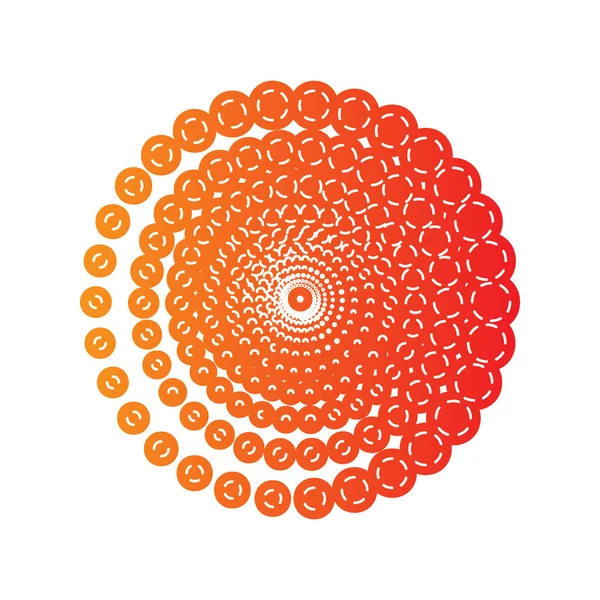 Tanda lingkaran teknologi abstrak. Apliksi oranye terisolasi . - Stok Vektor
