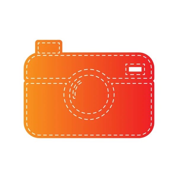 Digitale Fotokamera Zeichen. orange Applikation isoliert. — Stockvektor