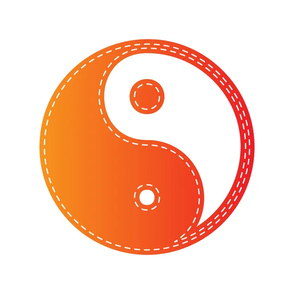 Ying yang symbol harmonii i równowagi. Pomarańczowy aplikacja na białym tle. — Wektor stockowy