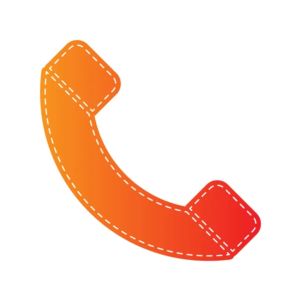 电话标志图。孤立的橙色贴花. — 图库矢量图片