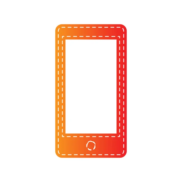Aparato moderno de estilo abstracto con pantalla en blanco. Plantilla para cualquier contenido. Aplicativo naranja aislado . — Vector de stock