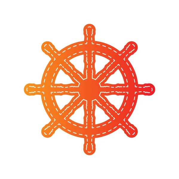 Señal de la rueda del barco. Aplicativo naranja aislado . — Archivo Imágenes Vectoriales