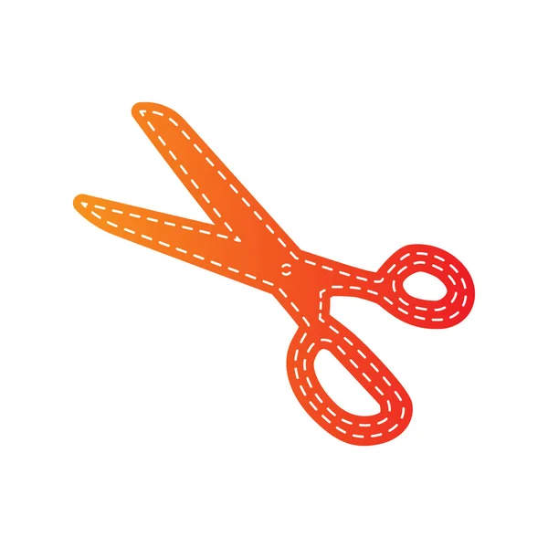 Tijeras firmar ilustración. Aplicativo naranja aislado . — Vector de stock