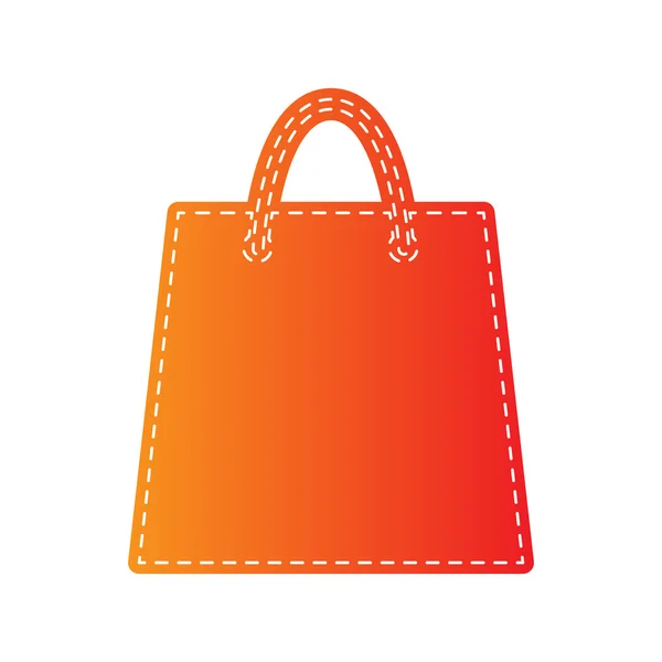 Εικονογράφηση τσάντα για ψώνια. Πορτοκαλί απλικέ απομονωθεί. — Διανυσματικό Αρχείο