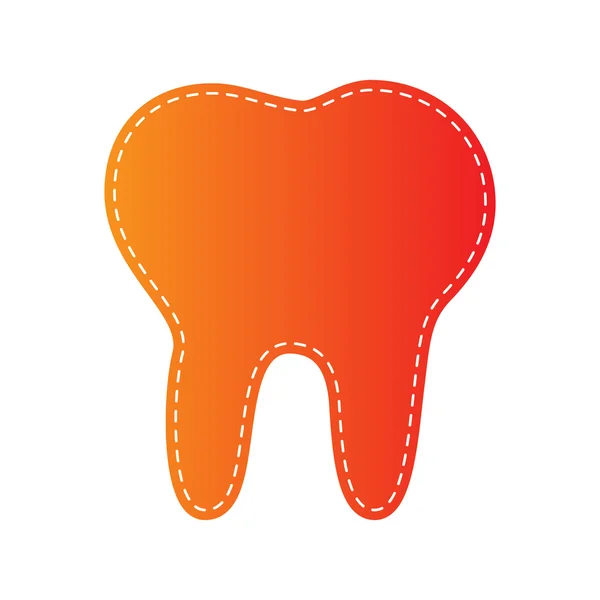 Иллюстрация зубного знака. Аппликация оранжевая . — стоковый вектор