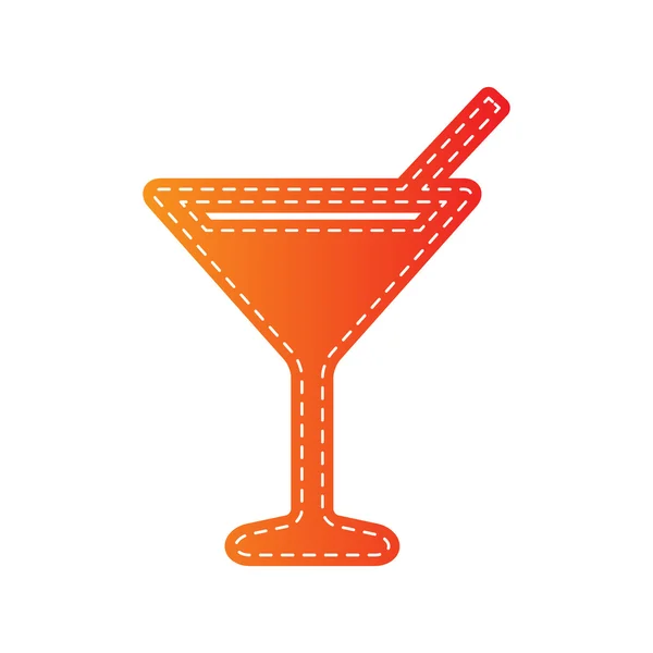 Cocktail sinal ilustração. Aplicativo laranja isolado . — Vetor de Stock