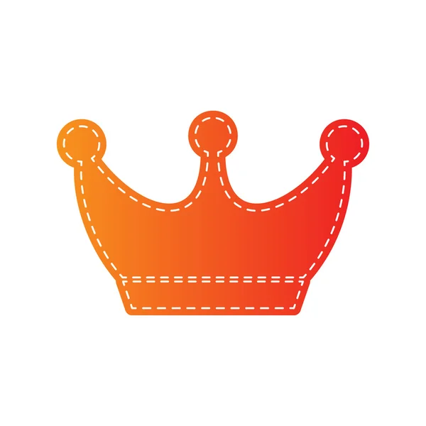 King crown sign. Orange applique isolated. — Stock Vector