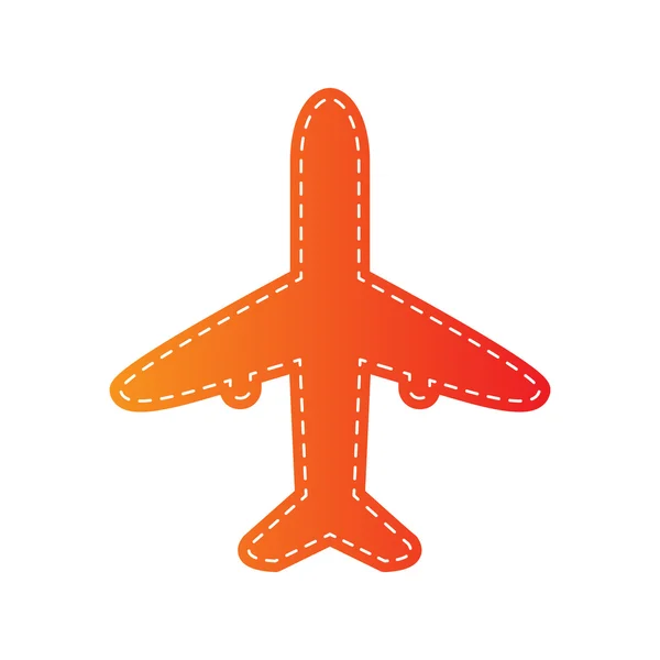 飞机标志图。孤立的橙色贴花. — 图库矢量图片