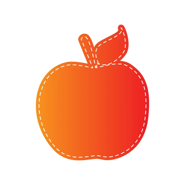 Apple sign illustration. Orange applique isolated. — Stock Vector