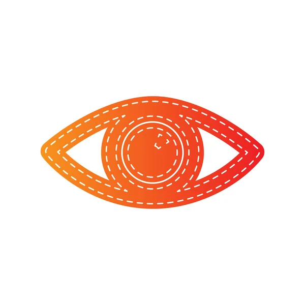 Illustrazione del segno oculare. Applique arancione isolato . — Vettoriale Stock