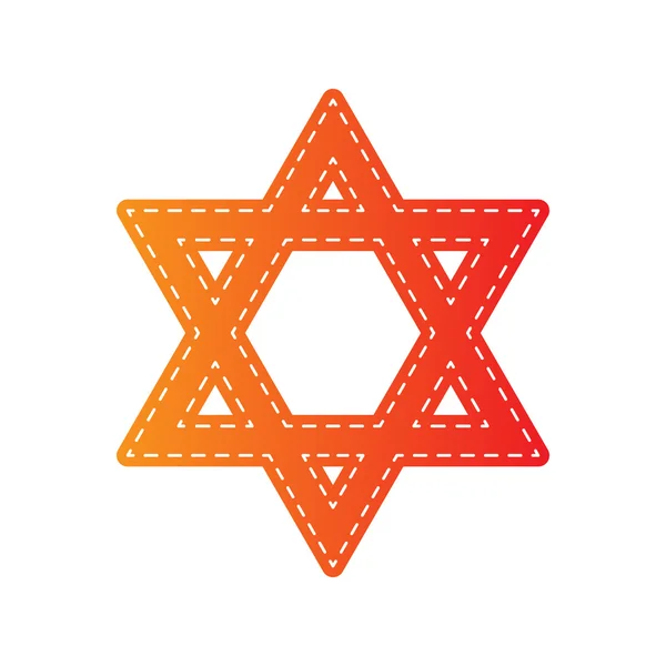 Щит Маген зірка Давида. Символ Ізраїлю. Помаранчевий аплікація ізольовані. — стоковий вектор