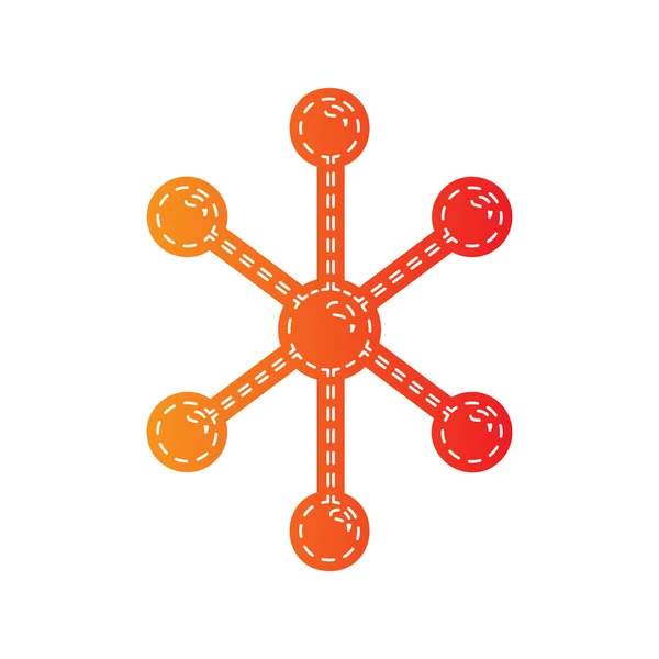 Illustrazione del segno molecolare. Applique arancione isolato . — Vettoriale Stock