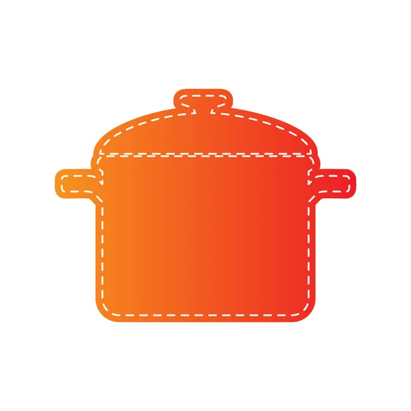 Cooking pan sign. Orange applique isolated. — Stock Vector