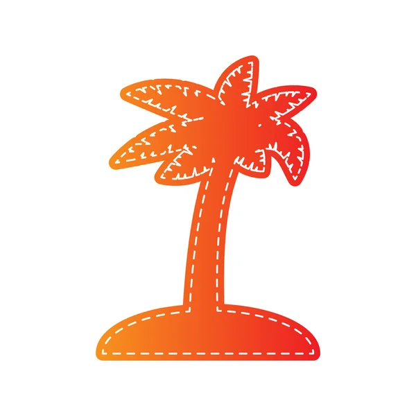 Знак кокосовой пальмы. Аппликация оранжевая . — стоковый вектор