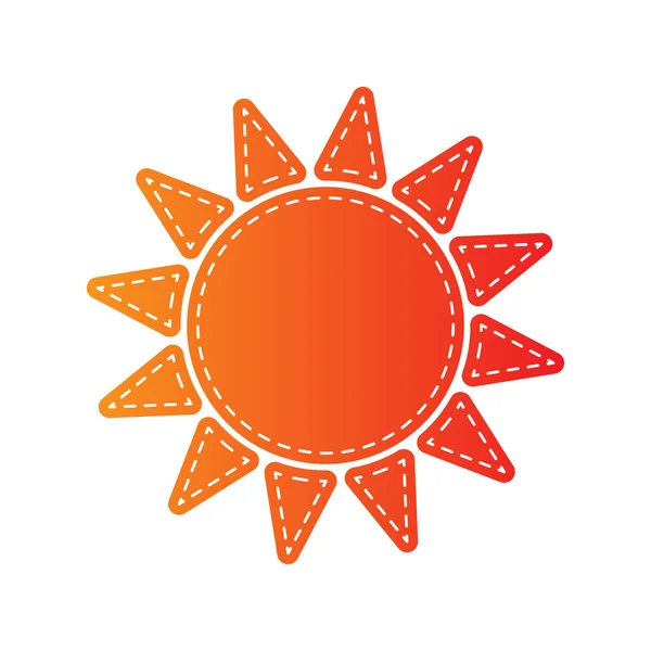 Sun sign illusztráció. Narancssárga Applied elszigetelt. — Stock Vector