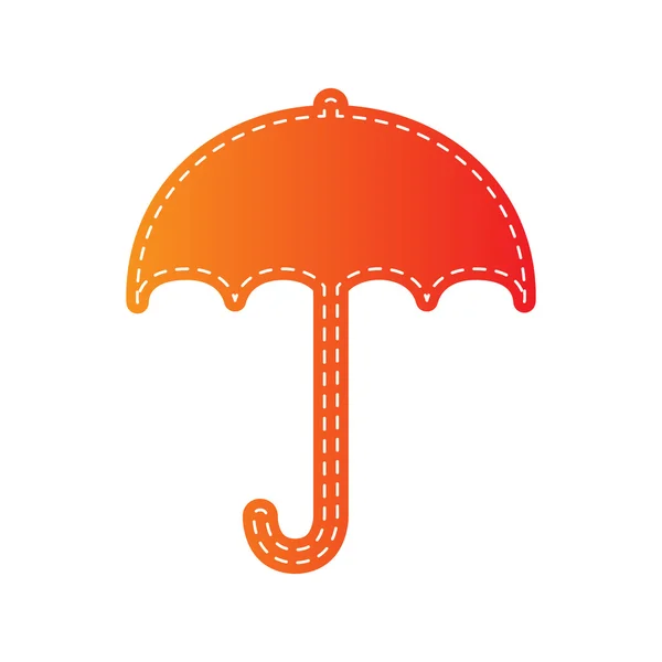 Paraply tecken ikon. Regn skydd symbol. Platt designerstil. Orange applikationer isolerade. — Stock vektor