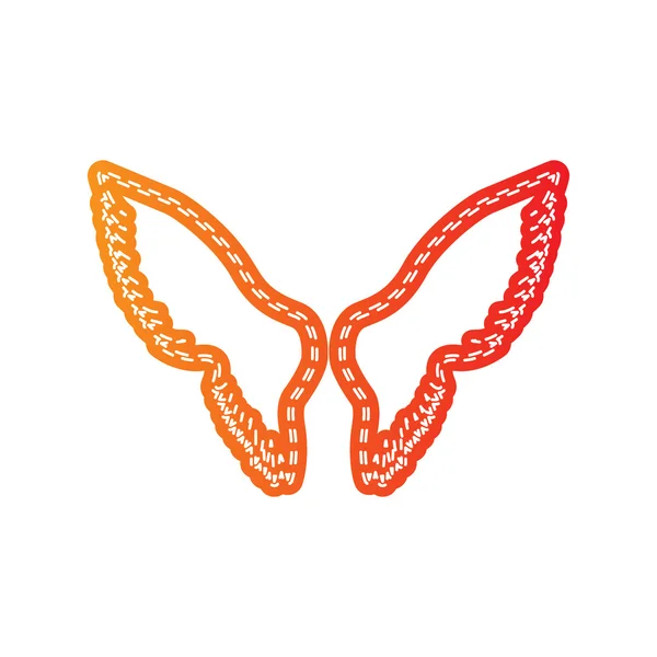 Flügel signalisieren Illustration. orange Applikation isoliert. — Stockvektor