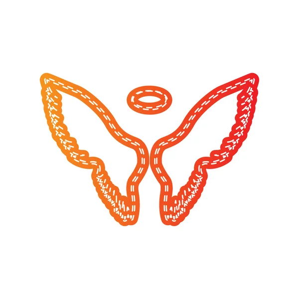 Ilustración del signo de alas. Aplicativo naranja aislado . — Archivo Imágenes Vectoriales