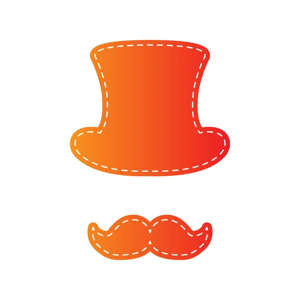 Conception d'accessoires Hipster. Applique orange isolée . — Image vectorielle