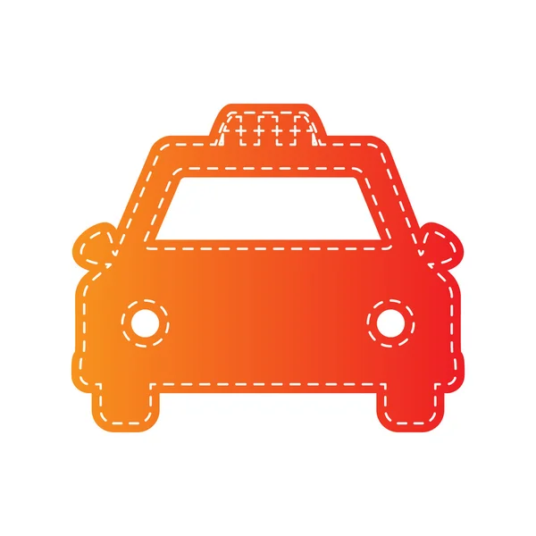 Taxi teken illustratie. Oranje stoffen geïsoleerd. — Stockvector