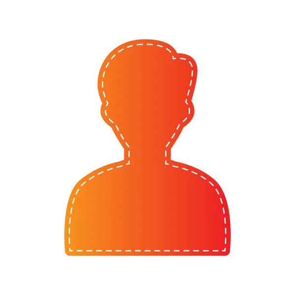 Uživatelský avatar obrázek. Anonymní přihlášení. Oranžová nášivka izolované. — Stockový vektor
