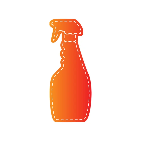 クリーニングのためのプラスチック製のボトル。分離されたオレンジ色のアップリケ. — ストックベクタ