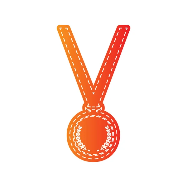 Medalj enkla tecken. Orange applikationer isolerade. — Stock vektor