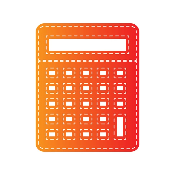 Απλή αριθμομηχανή σημάδι. Πορτοκαλί απλικέ απομονωθεί. — Διανυσματικό Αρχείο