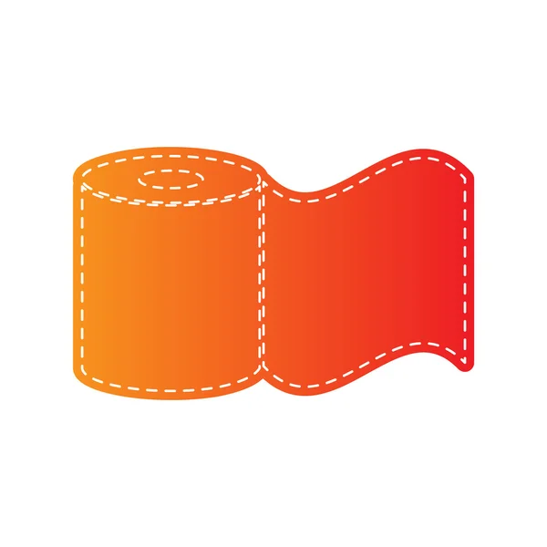 Toilet Paper sign. Orange applique isolated. — Stock Vector