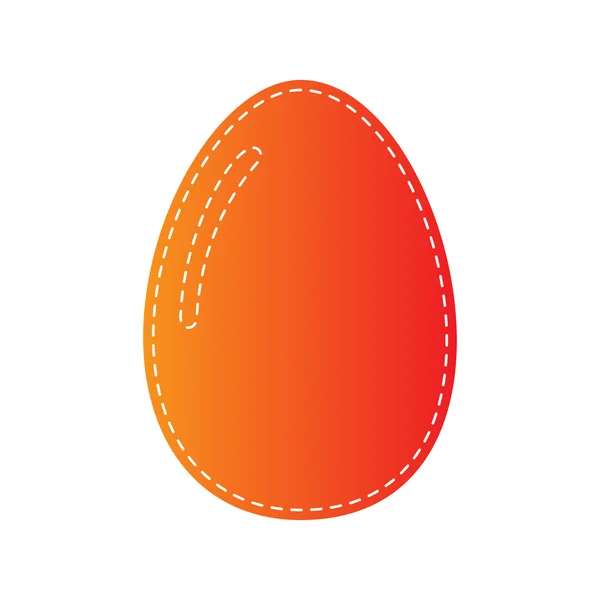 Kip ei teken. Oranje stoffen geïsoleerd. — Stockvector