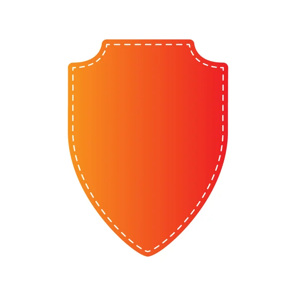 Ilustración de signos de escudo. Aplicativo naranja aislado . — Vector de stock