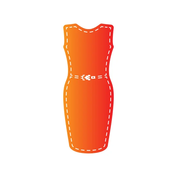 ドレスの記号の図。分離されたオレンジ色のアップリケ. — ストックベクタ