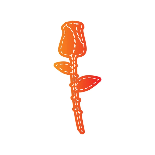 Rose sign illustration. Orange applique isolated. — Stock Vector