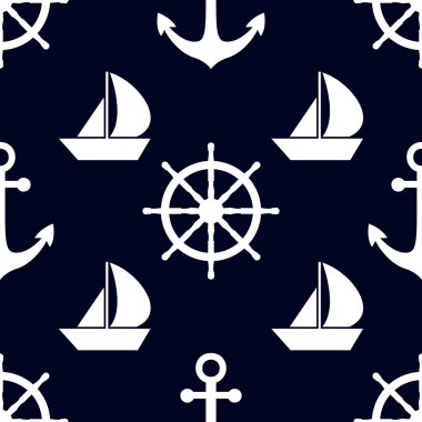 Deniz ve deniz backgrouns. Deniz tema. Şirin Dikişsiz desen tasarım. Vektör çizim.