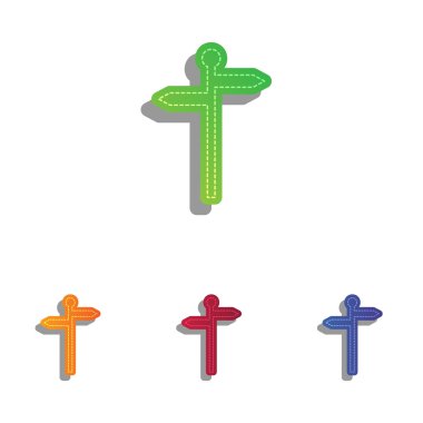 Yön yol işareti. Derma aplike Icons set.