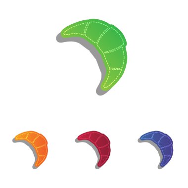 Kruvasan basit kayıt. Derma aplike Icons set.