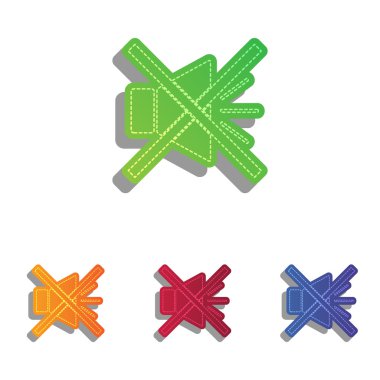 Ses işareti illüstrasyon sessiz işareti ile. Derma aplike Icons set.