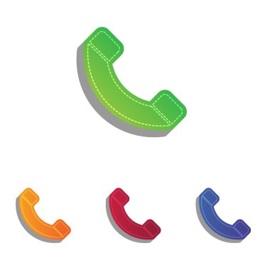 Telefon işareti illüstrasyon. Derma aplike Icons set.