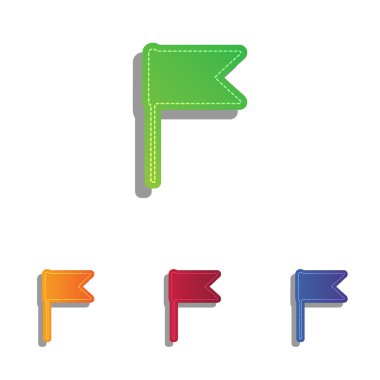 Bayrak illüstrasyon işareti. Derma aplike Icons set.