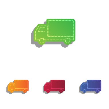 Teslimat işareti illüstrasyon. Derma aplike Icons set.