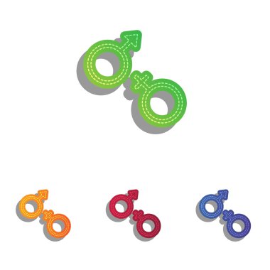 Seks sembolü işareti. Derma aplike Icons set.