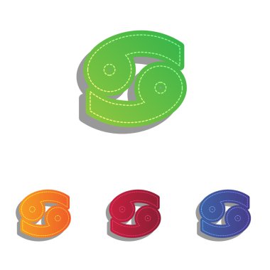 Kanser işareti illüstrasyon. Derma aplike Icons set.