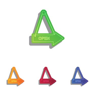 Açık oturum illüstrasyon. Derma aplike Icons set.